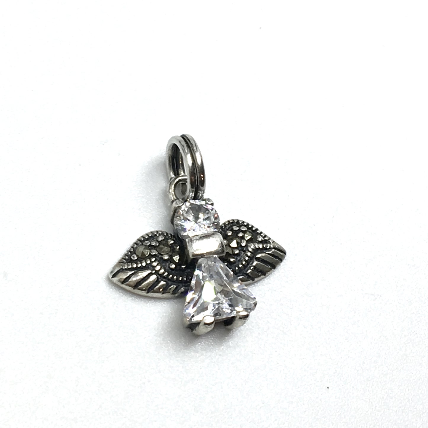 Jewelry | Sterling Silver Precious Cz Angel Charm Pendant
