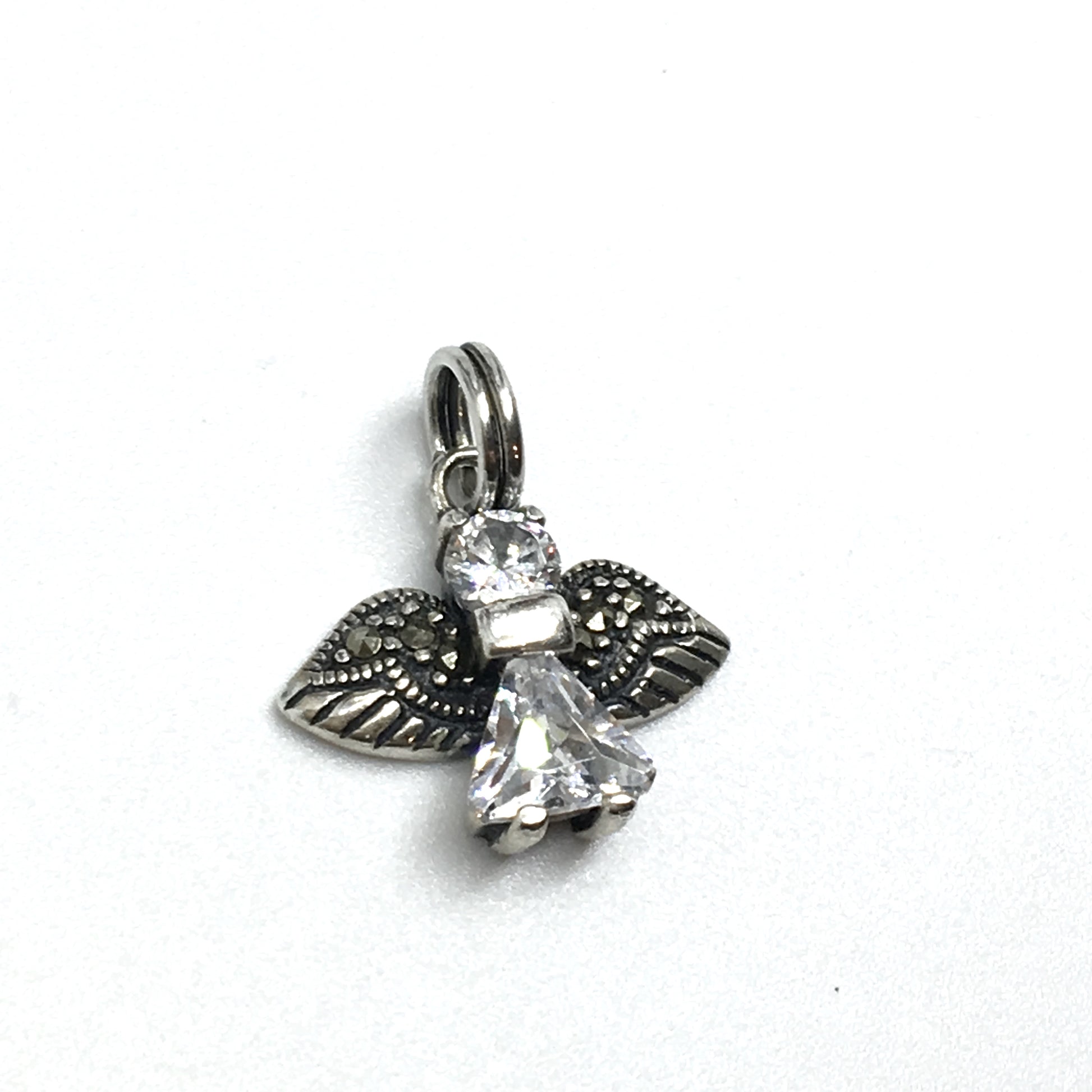 Jewelry | Sterling Silver Precious Cz Angel Charm Pendant