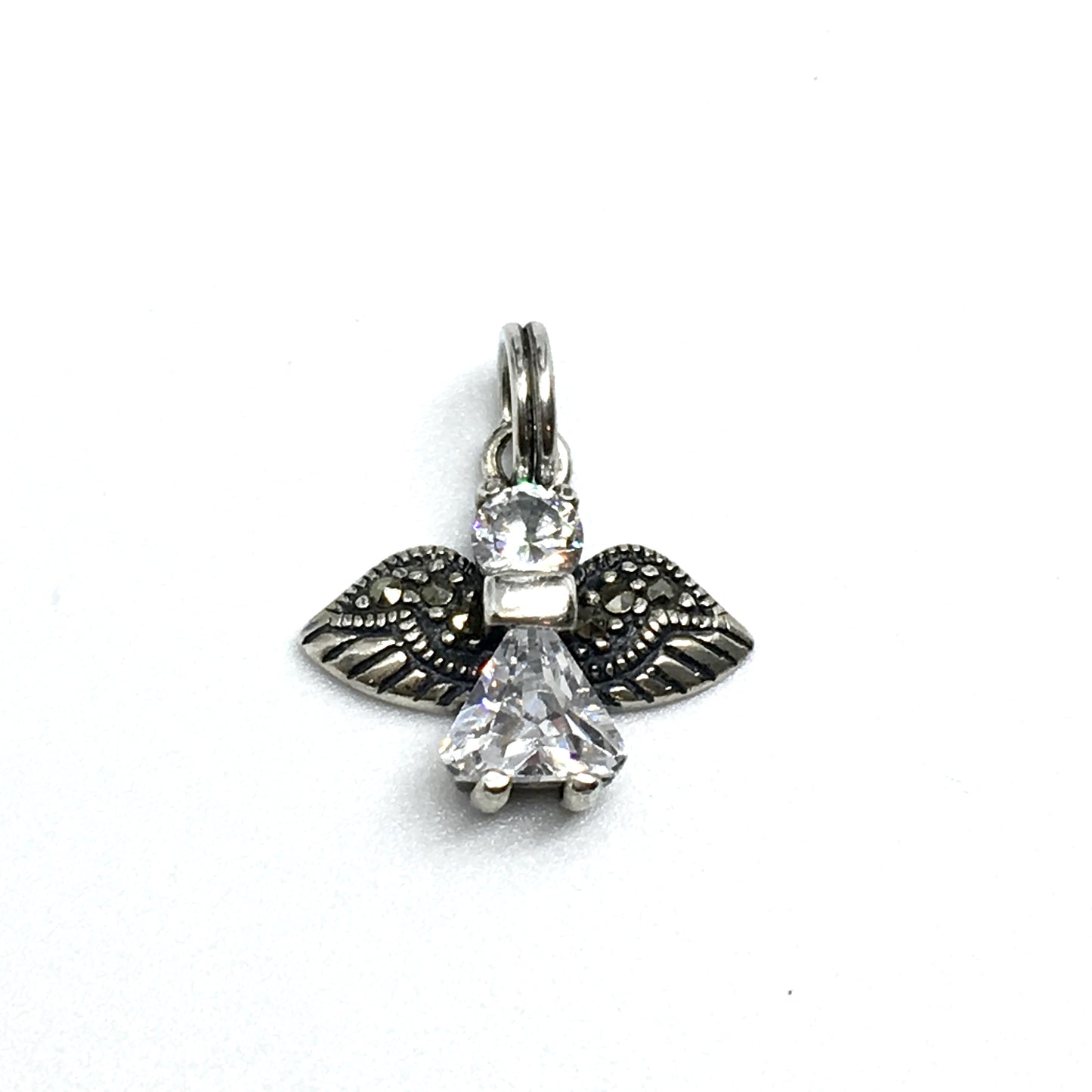 Jewelry | Sterling Silver Precious Cz Angel Charm Pendant