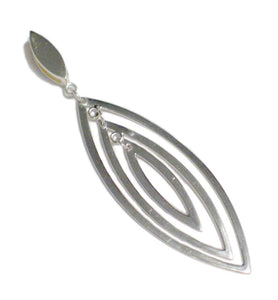 Womens Pendants | Sterling Silver Graduating Marquise Halo Pendant | Discount Estate Jewelry online at Blingschlingers Jewelry