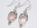 Silver Earrings | Womens Dusty Rose Quartz Stone Dangle Earrings | Overstock Jewelry