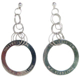 Silver Earrings | Flirty ! Sterling M.C. Designer Circle Dangle Earrings | Estate Jewelry online - Blingschlingers Jewelry