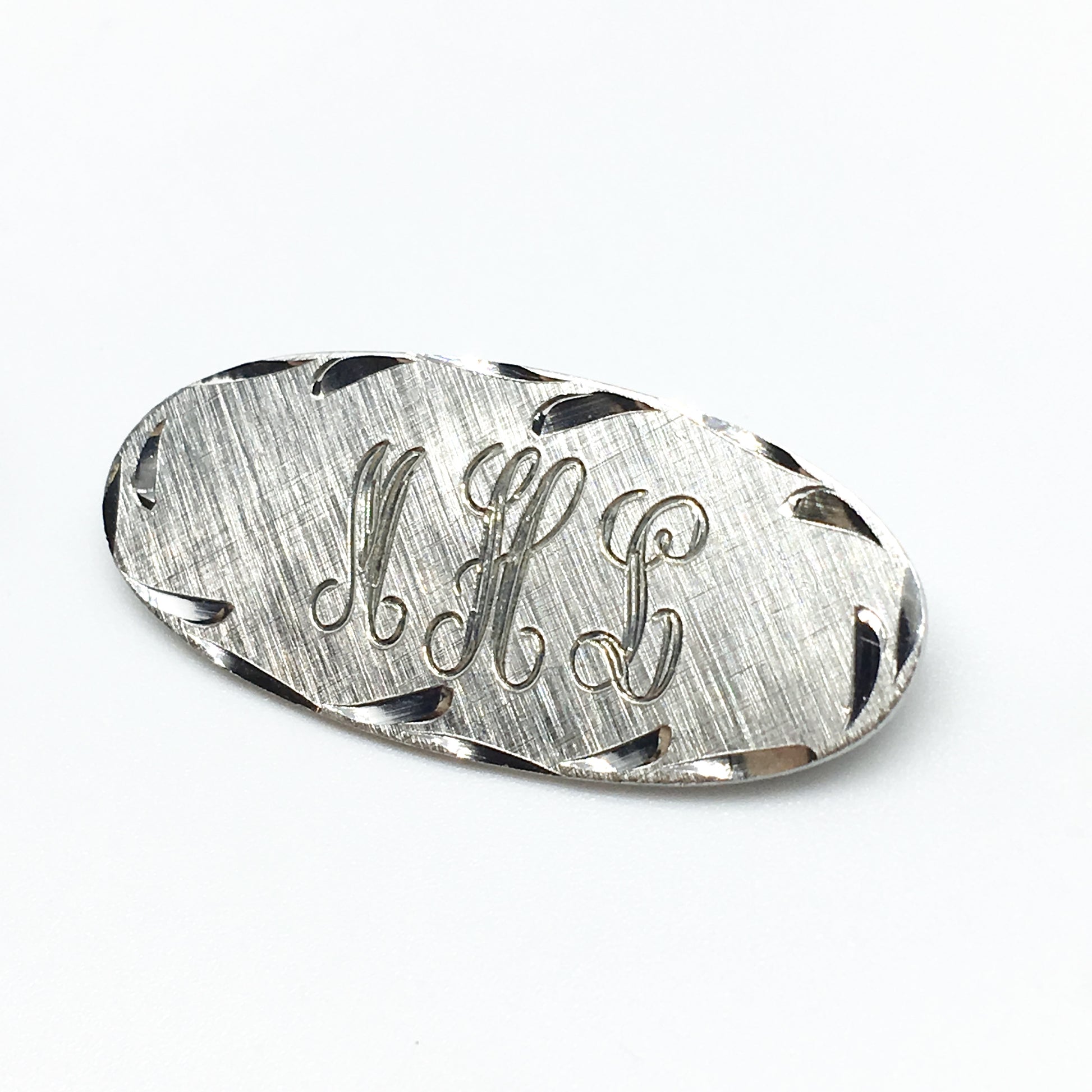 Vintage Jewelry | Men Women Sterling Silver Monogram MHL Oval Design Brooch Pin