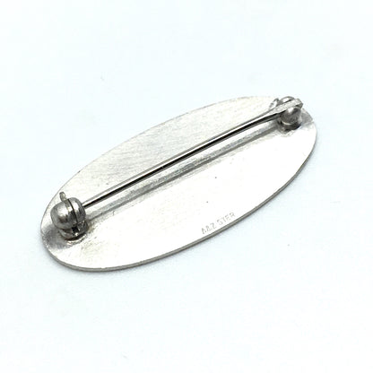Vintage Sterling Silver Monogram MHL Brooch / Lapel Pin