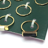 Womens Ring | 8 Assorted Gold Bar Wavy Style Slim Stacking Band Rings