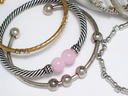 Bangle Bracelets | Costume Jewelry Lot | Wear Craft Repurpose Gold Silver Plated - Blingschlingers Jewelry