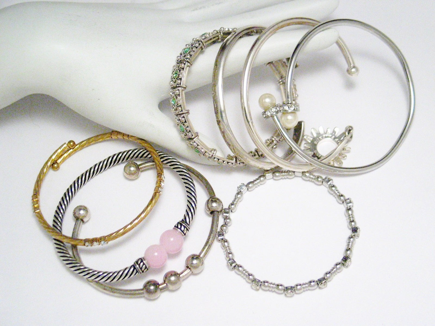 Bangle Bracelets | Costume Jewelry Lot | Wear Craft Repurpose Gold Silver Plated - Blingschlingers Jewelry