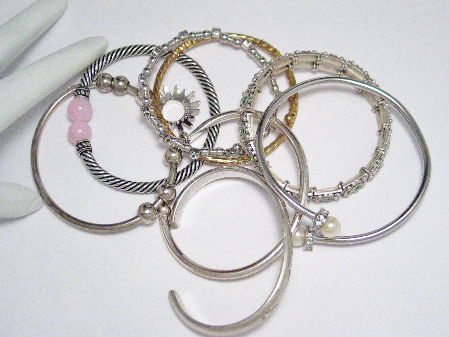 Bangle Bracelets | Costume Jewelry Lot | Wear Craft Repurpose Gold Silver Plated - Blingschlingers Jewelry