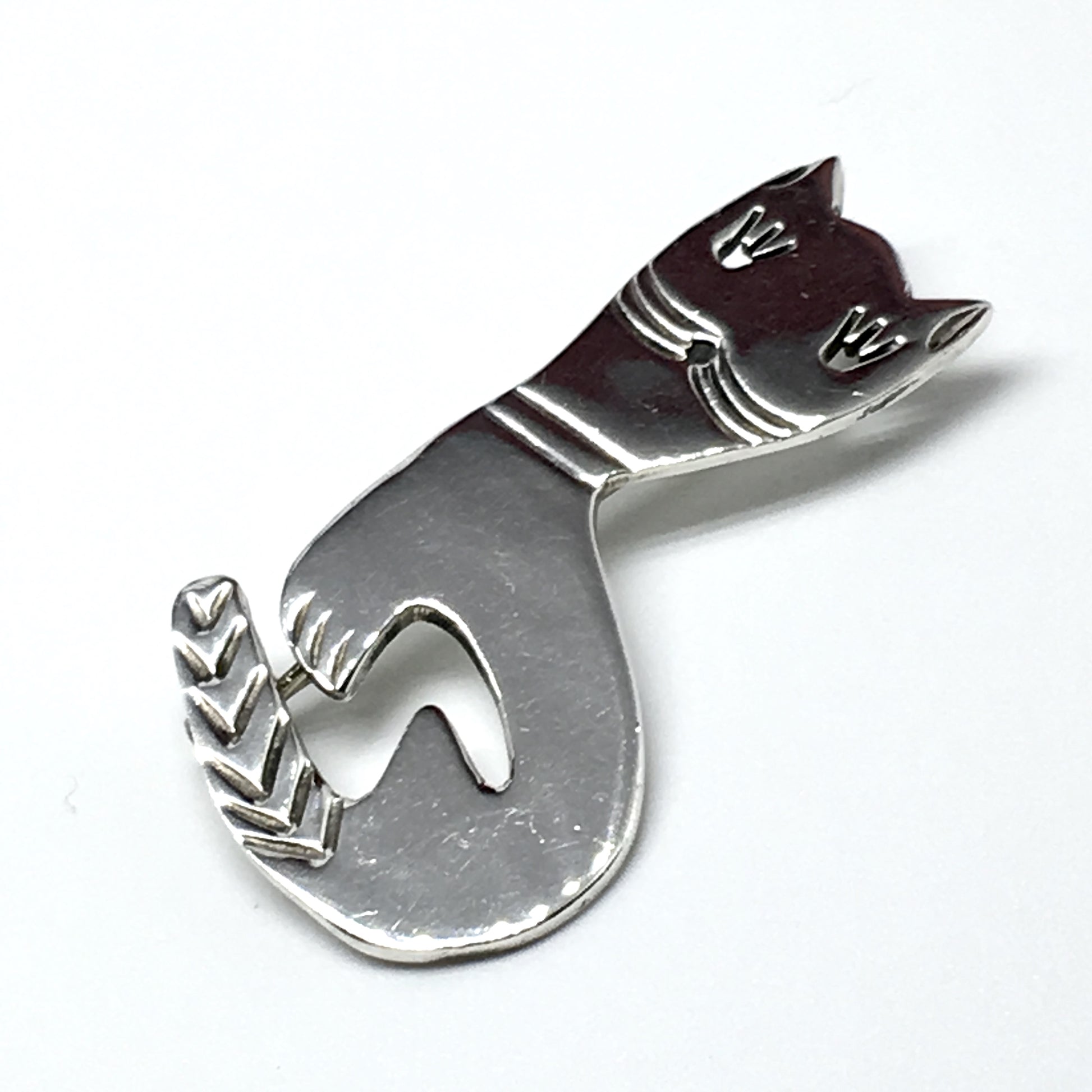 Jewelry used | Men Womens Sterling Silver Letter B Cat Design Brooch Lapel Pin