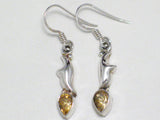 Silver Earrings | Sterling Citrine Stone Dangle Earrings | Womens Jewelry Blingschlingers Jewelry