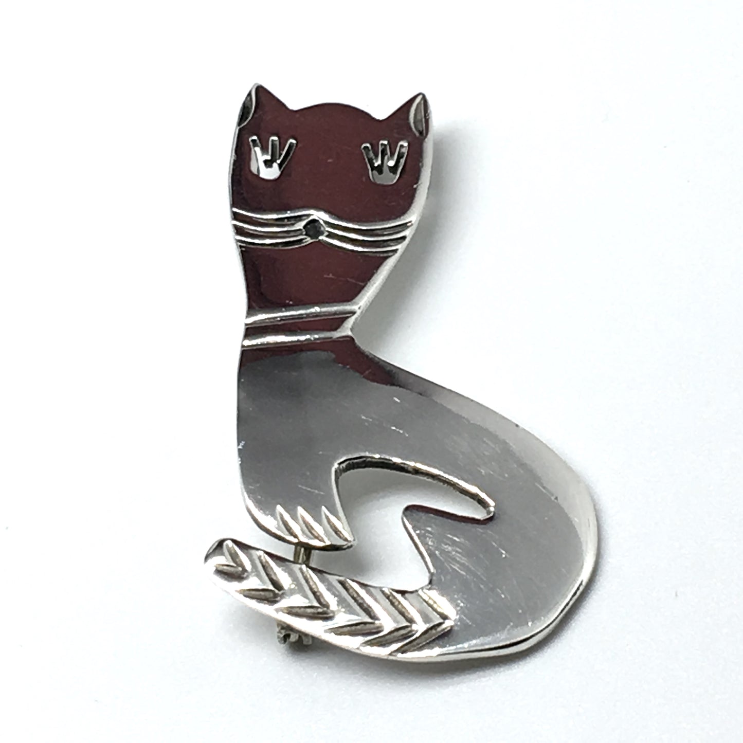 Jewelry used | Men Womens Sterling Silver Letter B Cat Design Brooch Lapel Pin