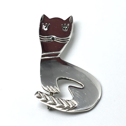 Jewelry used | Men Womens Sterling Silver Letter B Cat Design Brooch Lapel Pin