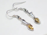 Silver Earrings | Sterling Citrine Stone Dangle Earrings | Best Priced Womens Jewelry online at Blingschlingers.com