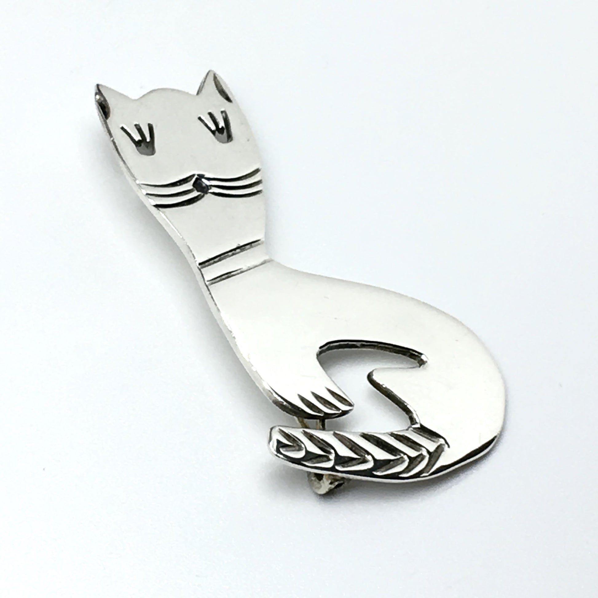 Jewelry used | Men Womens Sterling Silver Letter B Cat Design Brooch Lapel Pin