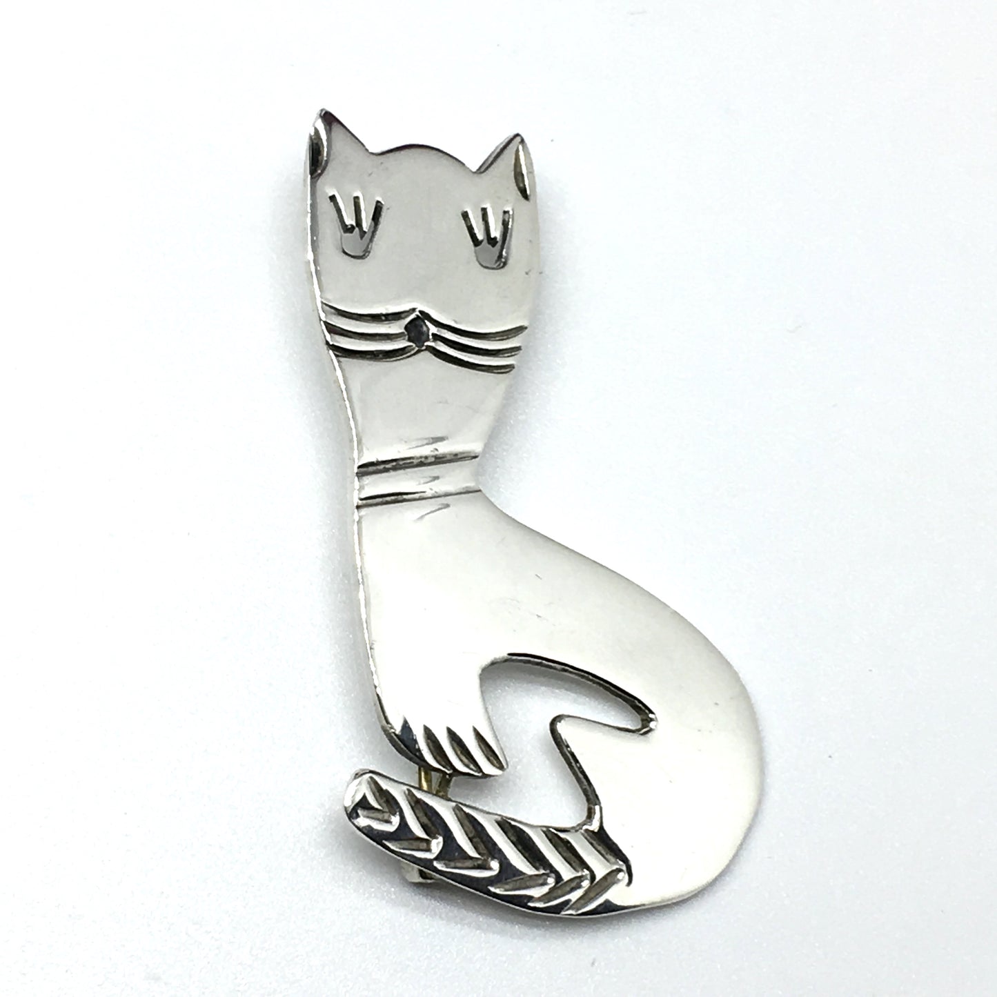Jewelry used | Men Womens Sterling Silver Letter B Cat Design Brooch Lapel Pin