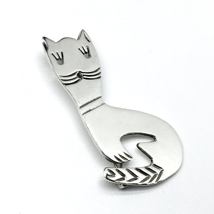 Jewelry used | Men Womens Sterling Silver Letter B Cat Design Brooch Lapel Pin