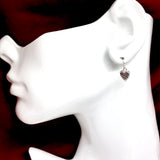 Jewelry | Girls Womens Silver Pink Crystal Small Heart Dangle Earrings