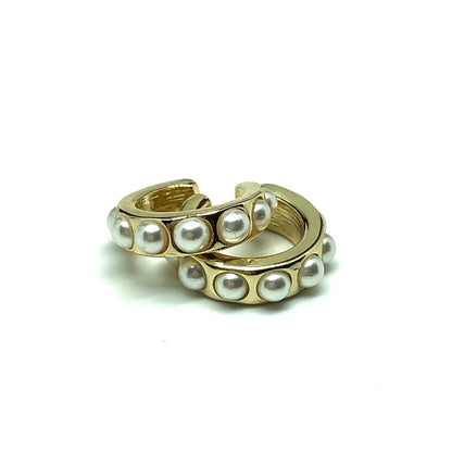 Body Jewelry | 3 Assorted 2 Gold Pearl Studded & 1 Sleek Plain Design Ear cuffs 
