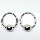 Earrings - 80s Power Jewelry - Sterling Silver Circle Hoop Design Drop Earrings