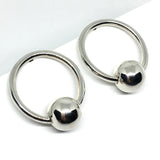 Earrings - 80s Power Jewelry - Sterling Silver Circle Hoop Design Drop Earrings online at www.Blingschlingers.com USA
