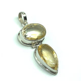 Jewelry used | Sterling Silver Canary Yellow Quartz Big Stone Pendant