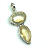 Jewelry used | Sterling Silver Canary Yellow Quartz Big Stone Pendant | Blingschlingers Jewelry Store Online