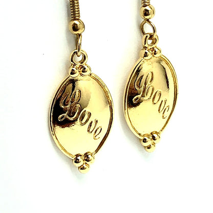 Dangle Earrings Womens Avon Designer Gold Love Inspired Oval Drop