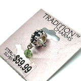 Jewelry > Charm | Womens Sterling Silver Green Crystal August Birthstone Bead Charm