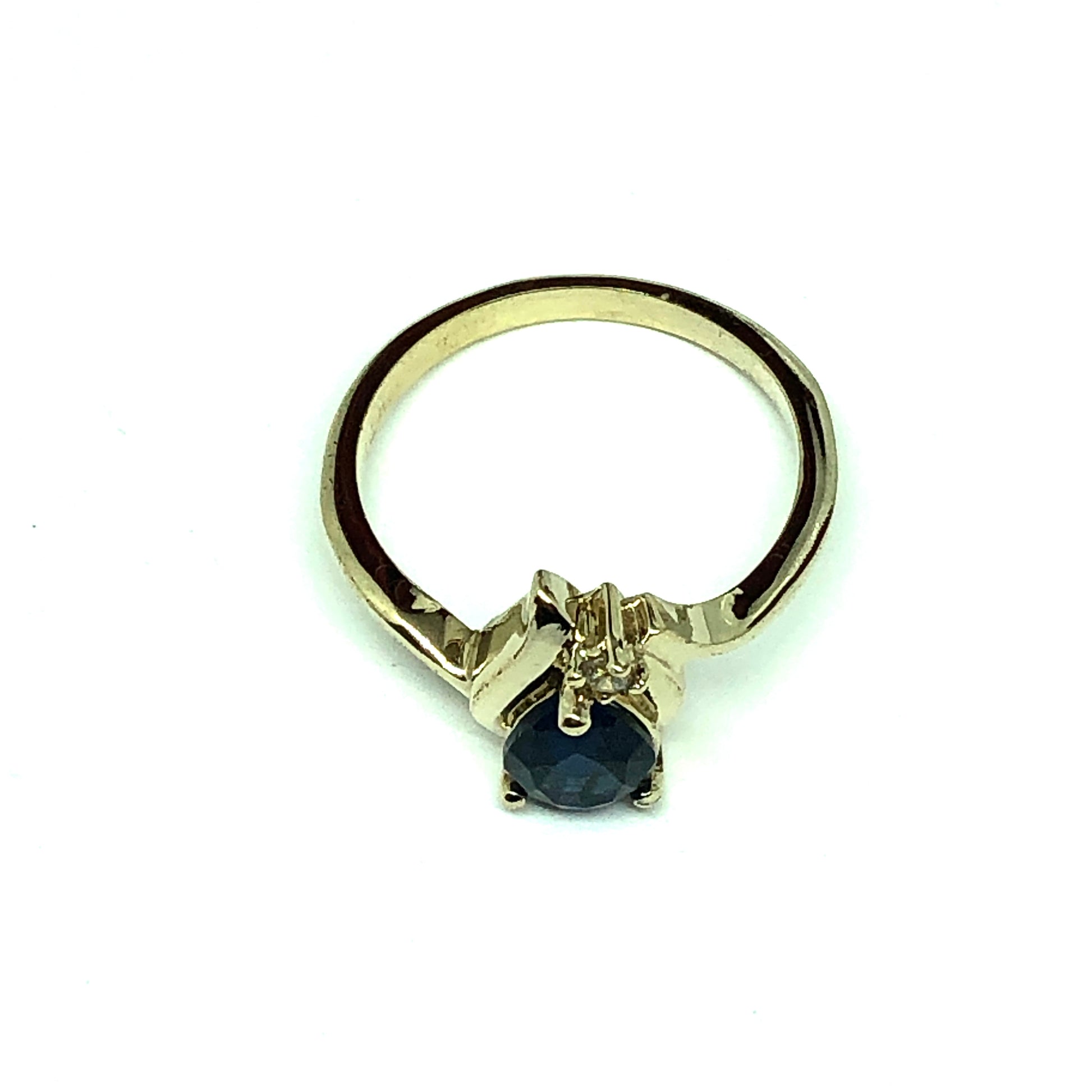 Discount Estate Fashion Jewelry | 7.5 Sapphire Blue Gold Chevron Style Ring