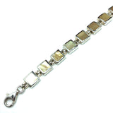 Jewelry | Womens Sterling Silver Pearl Modern Geometric Square Design Tennis Bracelet - Blingschlingers Jewelry