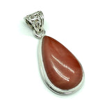 Jewelry | Mens Womens Sterling Silver Captivating Red Jasper Teardrop Pendant
