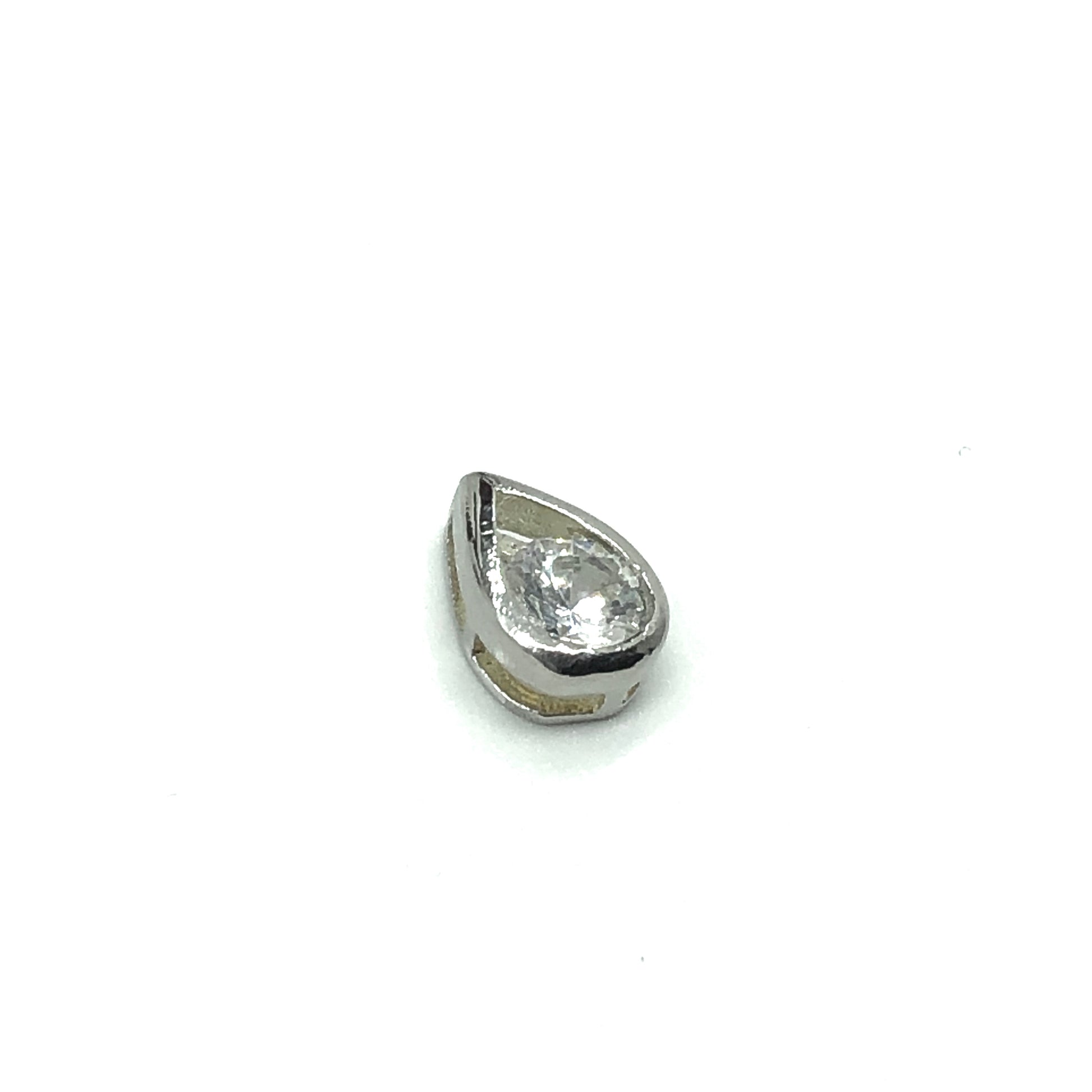 Jewelry used | Womens Sterling Silver Small Cz Teardrop Pendant