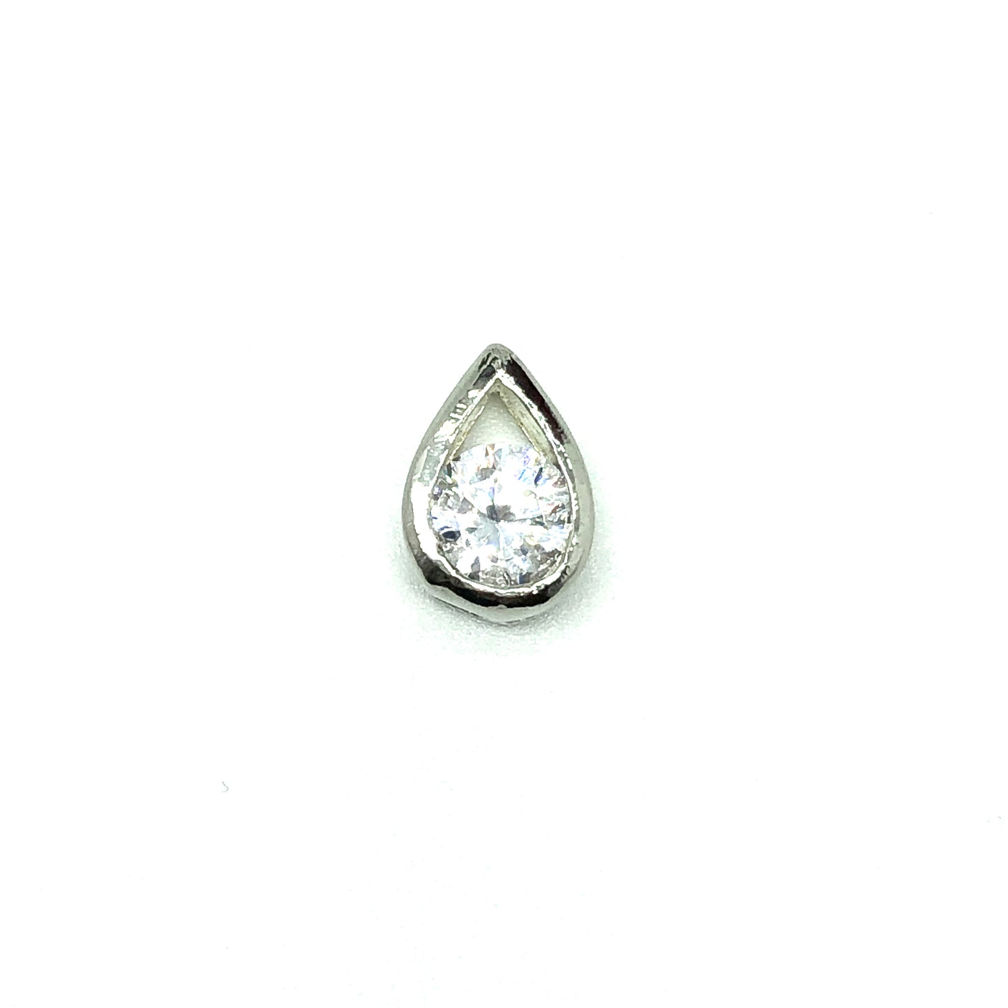 Jewelry used | Womens Sterling Silver Small Cz Teardrop Pendant