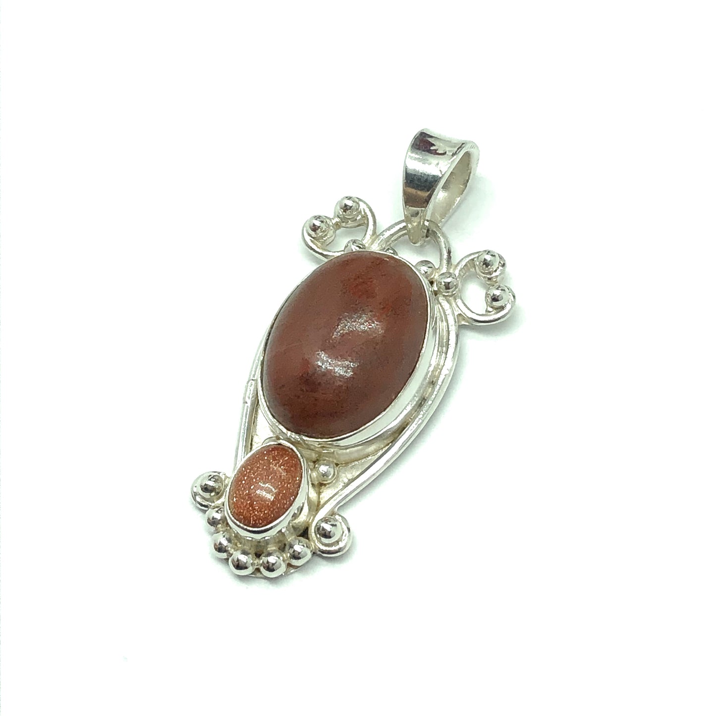 Jewelry | Mens Womens Unique Sterling Silver Red Jasper Stone Pendant
