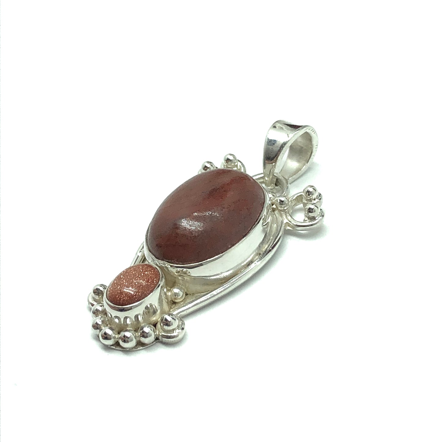 Jewelry | Mens Womens Unique Sterling Silver Red Jasper Stone Pendant