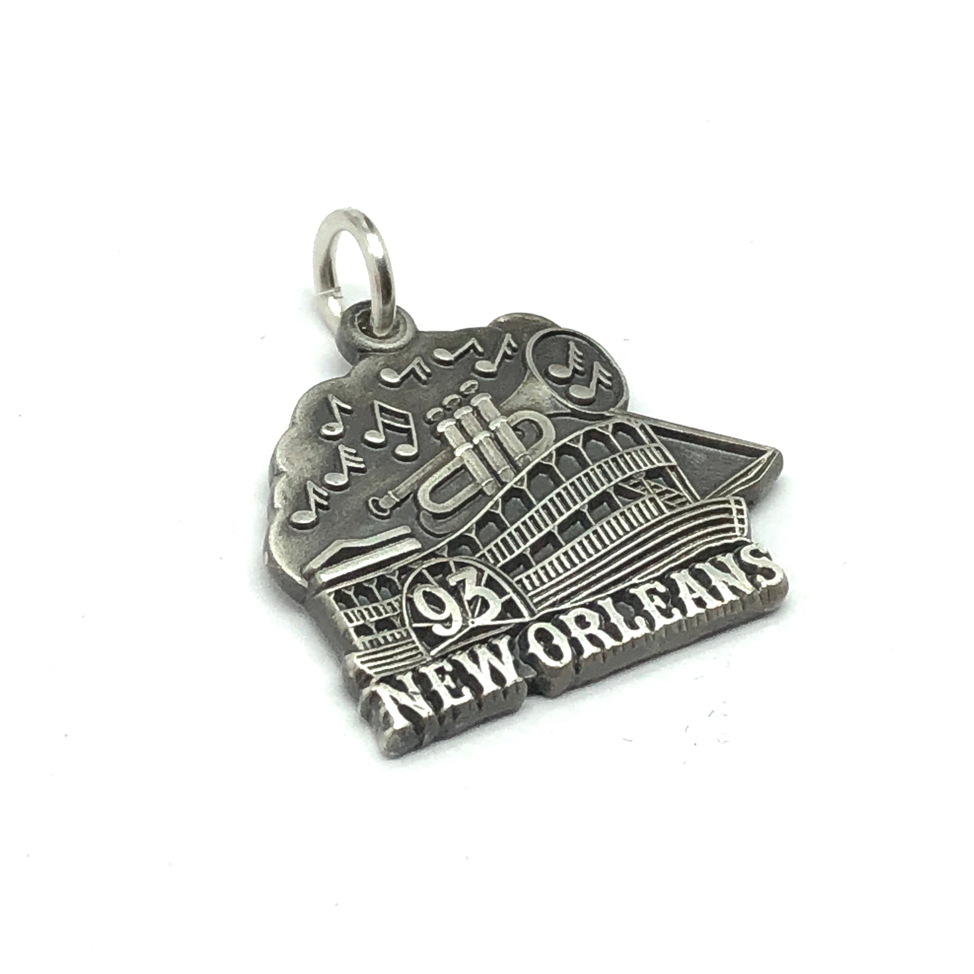 Vintage Jewelry - Mens Womens Sterling Silver New Orleans 1993 Mardi Gras Charm Pendant