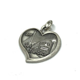 Vintage Jewelry - Sterling Silver 2001 San Francisco Golden Gate Bridge Heart Charm Pendant - Blingschlingers Jewelry