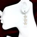 Ankle Bracelet 11.25 in | Matching Set 20" Sterling Silver Plumeria Flower Necklace, Earrings Bracelet Jewelry Set