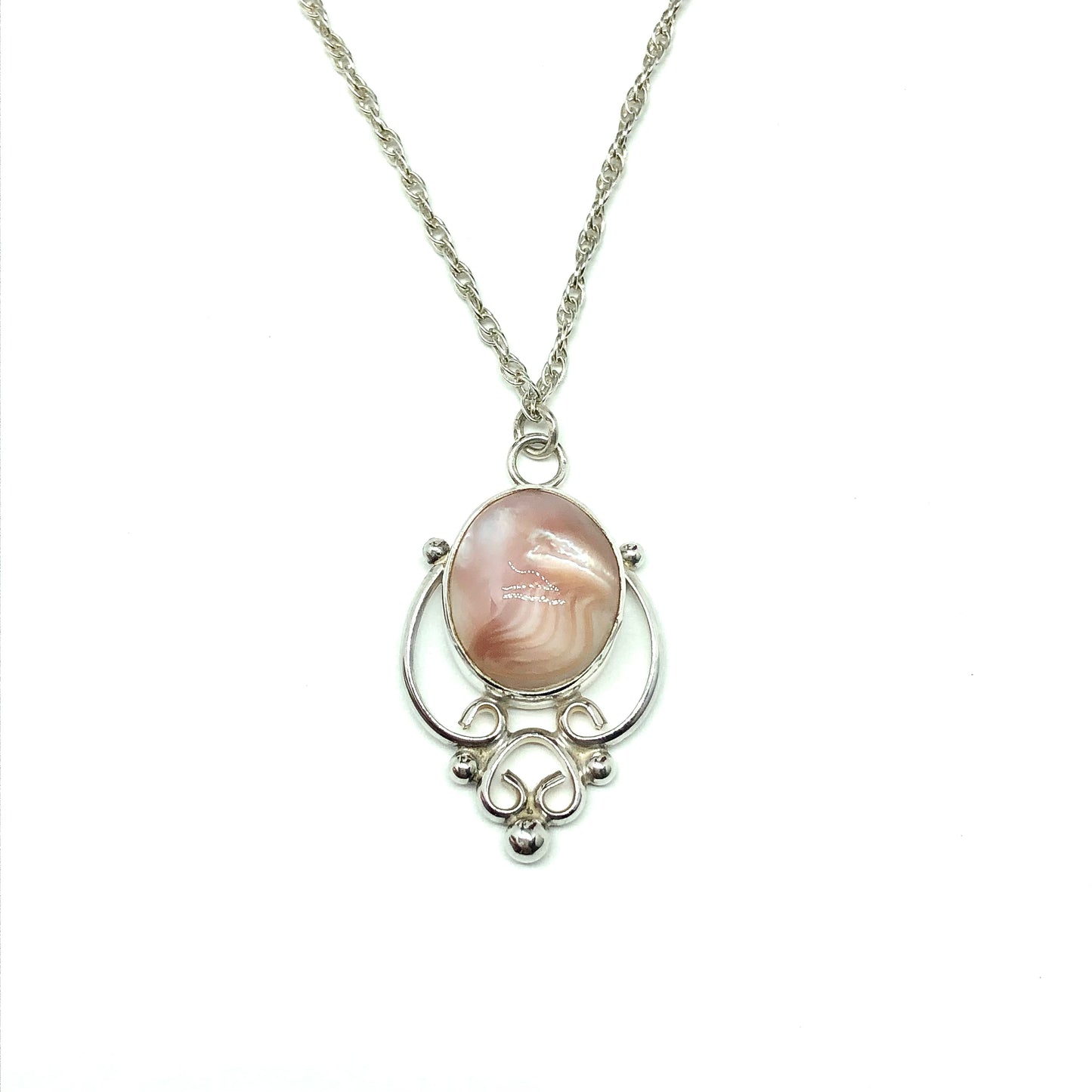 Jewelry Womens 24" Sterling Silver Mauve Pink Pearl Fine Layering Chain Necklace