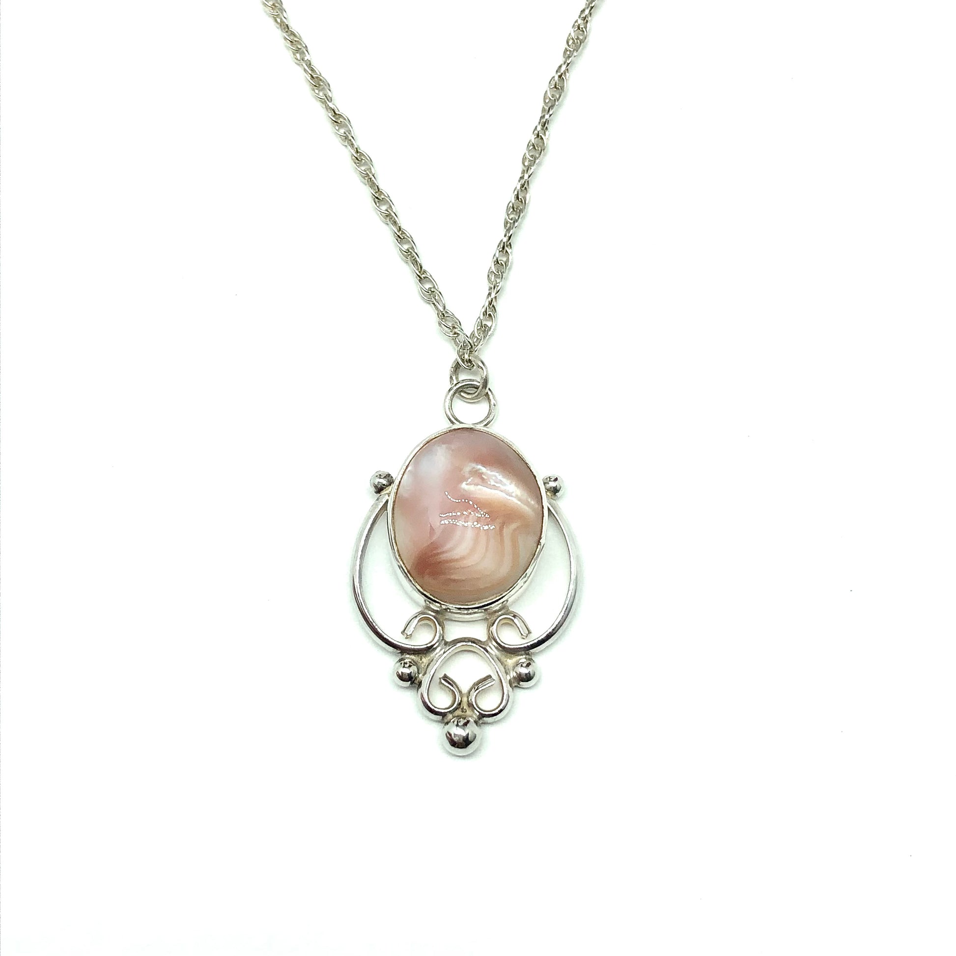 Jewelry Womens 24" Sterling Silver Mauve Pink Pearl Fine Layering Chain Necklace