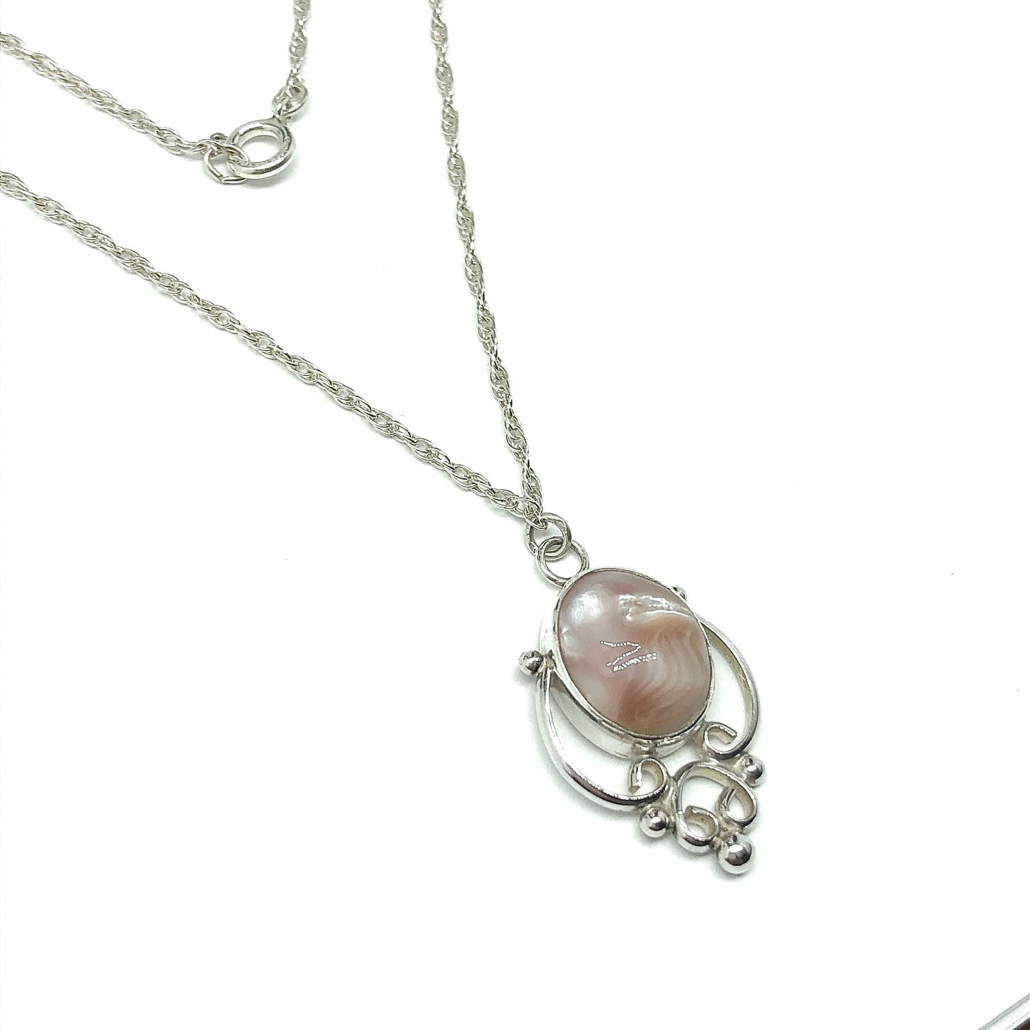 Jewelry Womens 24" Sterling Silver Pink Pearl Slim Layering Chain Necklace