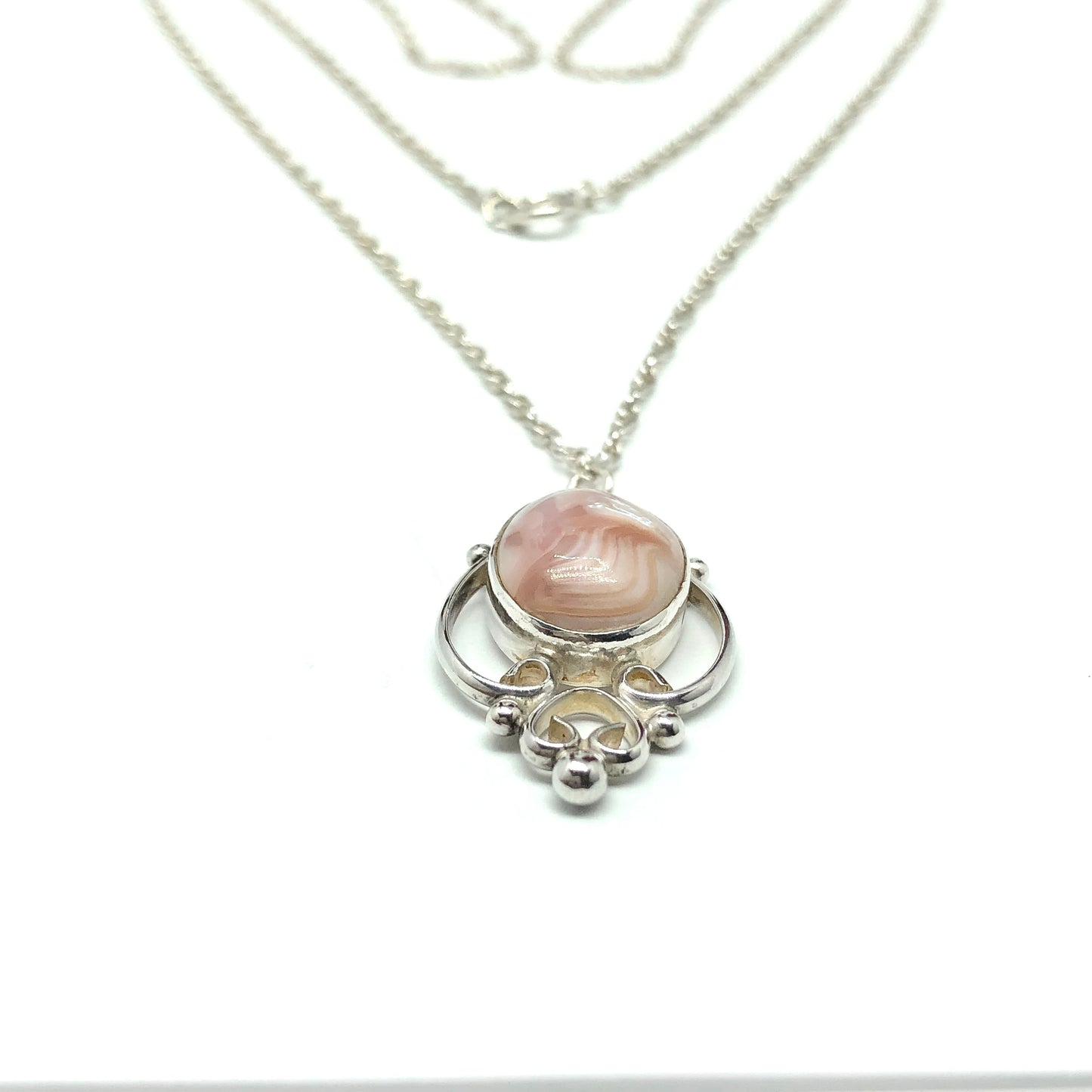Jewelry Womens 24" Sterling Silver Pink Pearl Layering Chain Necklace