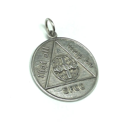 Pendant Men Womens 1970s SFCC Spokane Falls Community College Medallion Sterling Silver Jewelry