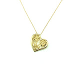 Jewelry > Pendants | Womens 10k Yellow Gold Sandblasted Diamond Cut Floral Heart Pendant - Blingschlingers Jewelry