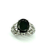 Jewelry > Ring | Womens sz 5.5 Sterling Silver Filigree Oval Black Stone Ring - Blingschlingers Jewelry