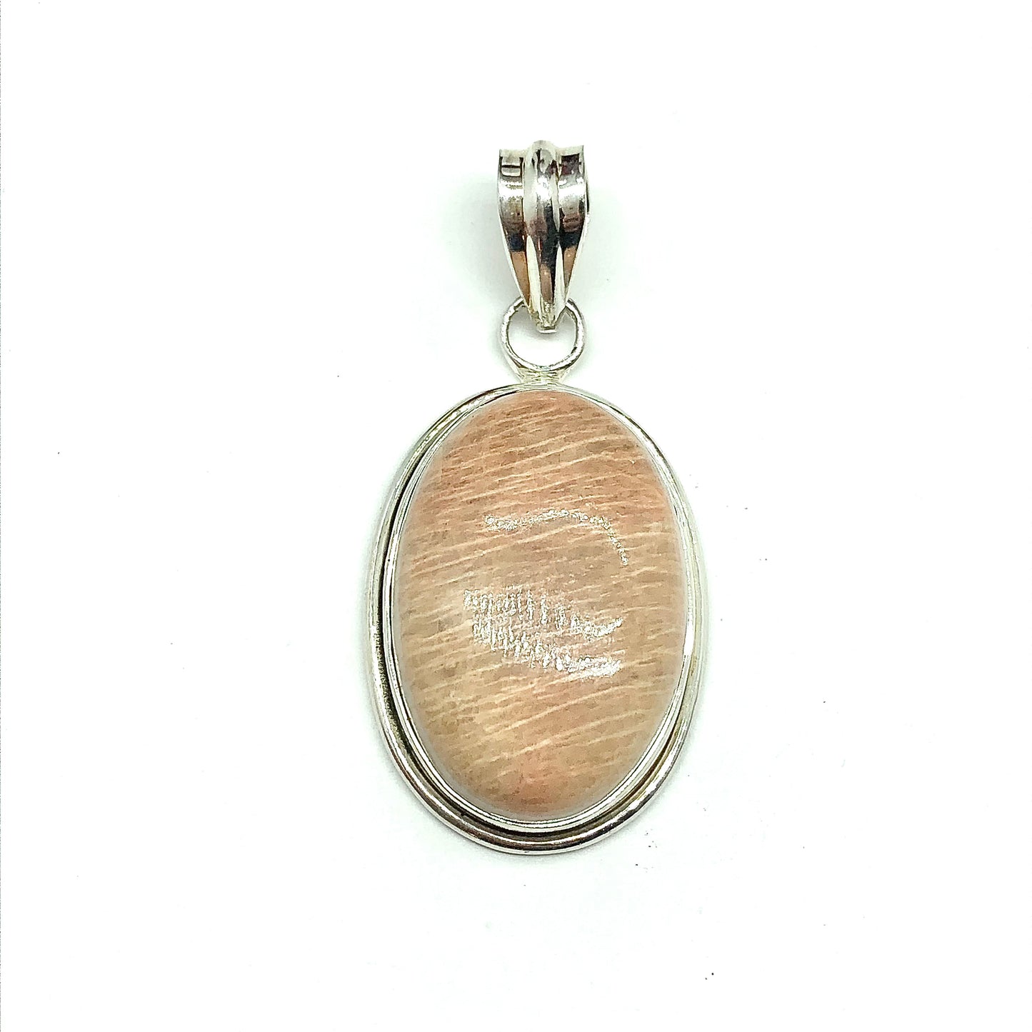 Womens Pendants Sterling Silver Oval Agate Stone Pendant Unique Neutral Tone Style - Blingschlingers Jewelry