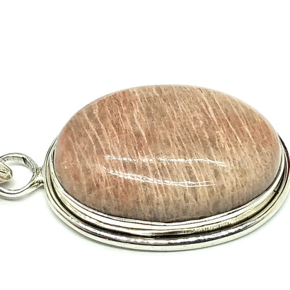 Pendants Sterling Silver w/ Stone Pendant Unique Neutral Tone Style - Blingschlingers Jewelry