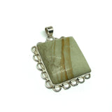Jewelry | Big Bold Sterling Silver Tea Green Picture Jasper Stone Pendant