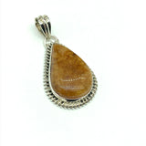 Sterling Silver Golden Amber Quartz Stone Pendant