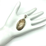 Mens Pendants Oval Design Earth Tone Granite Stone Sterling Silver - Blingschlingers Jewelry